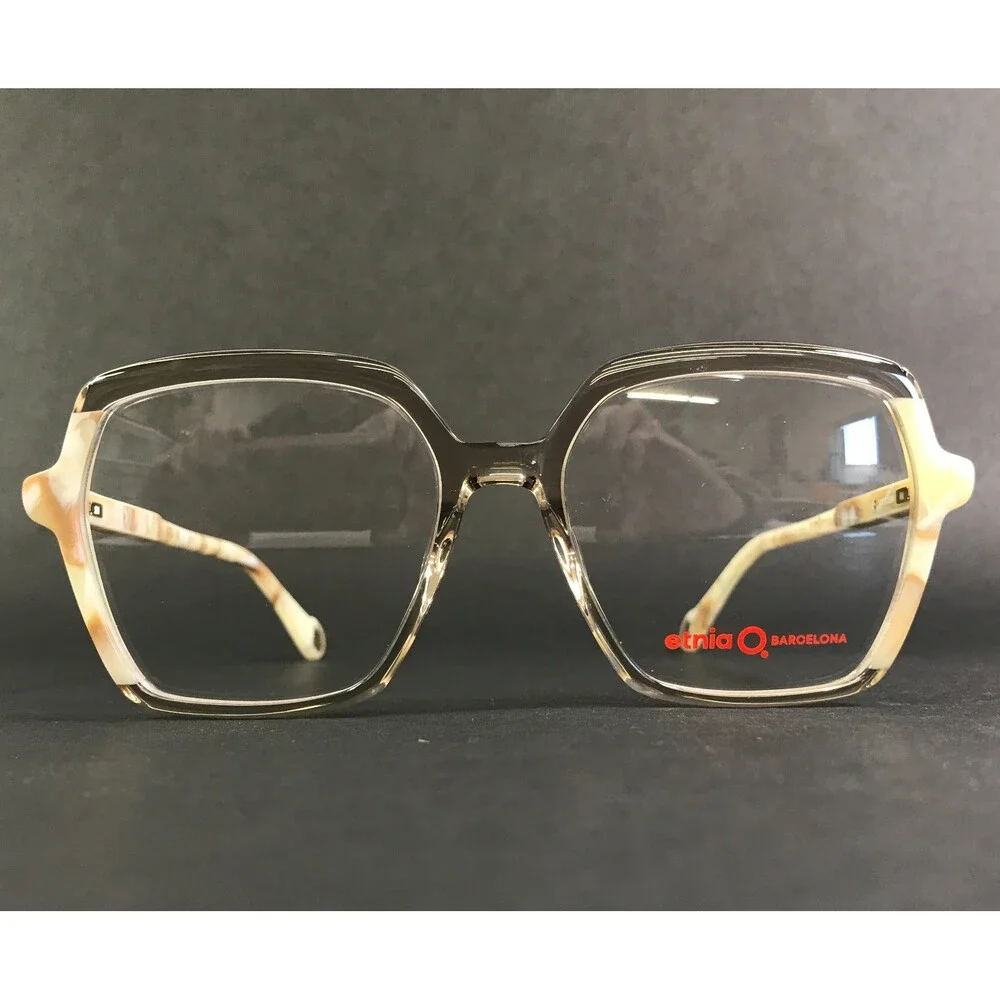 Etnia Barcelona Eyeglasses Frames KORE BE Clear Beige Marble Hexagon 54-17-138